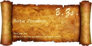 Bota Zsombor névjegykártya